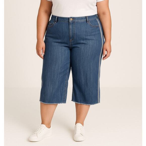 Women’s Rachel Roy Curvy Collection Wide Leg Capri Trousers Plus Size 22W NEW - Picture 1 of 8